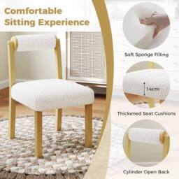 KORVIXA Kitchen Dining Room Chairs Set of 2-White in White - Size: 100 cm - thumbnail 3