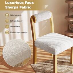 KORVIXA Kitchen Dining Room Chairs Set of 2-White in White - Size: 100 cm - thumbnail 4