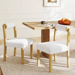 KORVIXA Kitchen Dining Room Chairs Set of 2-White in White - Size: 100 cm - thumbnail 1