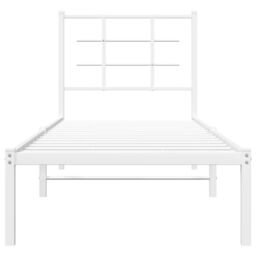 Berkfield Home Metal Bed Frame without Mattress with Headboard White 80x200cm - Size: 80x200 cm - thumbnail 5