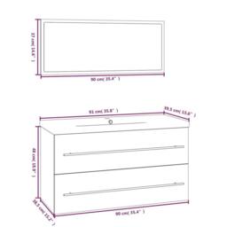 Berkfield Home 3 Piece Bathroom Furniture Set Sonoma Oak in Brown - thumbnail 9