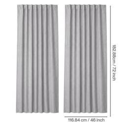 Marlow 100% Blackout Curtains for Bedroom Living Room Thermal Insulated in Grey - Size: 117 cm width x 137 cm drop - thumbnail 4