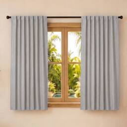 Marlow 100% Blackout Curtains for Bedroom Living Room Thermal Insulated in Grey - Size: 117 cm width x 137 cm drop - thumbnail 3