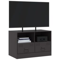Berkfield Home TV Cabinet Black 67x39x44 cm Steel - Size: 67 x 39 x 44 cm - thumbnail 4