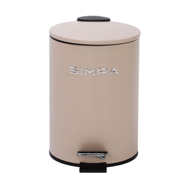 simpa 3L Slim Soft-Closing Pedal Dustbin in Taupe - image 1