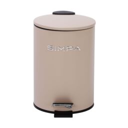 simpa 3L Slim Soft-Closing Pedal Dustbin in Taupe - thumbnail 1