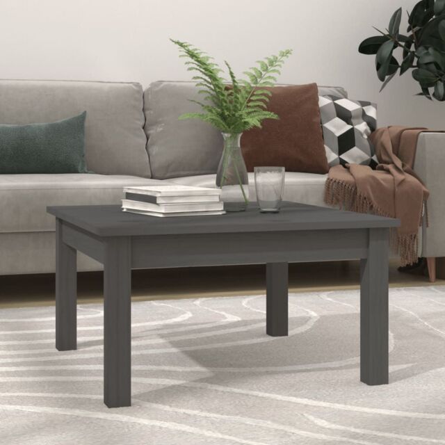 Berkfield Home Coffee Table Grey 55x55x30 cm Solid Wood Pine - Size: 55 x 55 x 30 cm - image 1