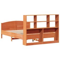 Berkfield Home Bookcase Bed without Mattress Wax Brown 140x200cm Solid Wood Pine - Size: 140x200 cm - thumbnail 6