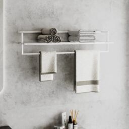 Berkfield Home Towel Rack White 95x25x22 cm Iron - Size: 95 x 25 x 22 cm - thumbnail 1