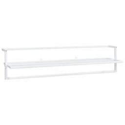 Berkfield Home Towel Rack White 95x25x22 cm Iron - Size: 95 x 25 x 22 cm - thumbnail 2