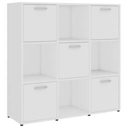 Berkfield Home Decorative Book Cabinet White 90x30x90 cm Engineered Wood - Size: 90 x 30 x 90 cm - thumbnail 3