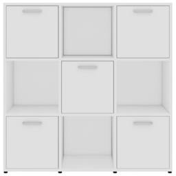 Berkfield Home Decorative Book Cabinet White 90x30x90 cm Engineered Wood - Size: 90 x 30 x 90 cm - thumbnail 6