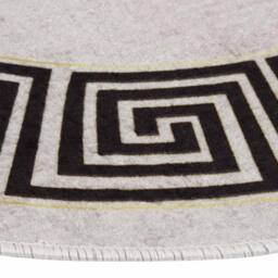 Berkfield Home Rug Washable 120 cm Light Beige Anti Slip - Size: 100 cm diameter - thumbnail 3
