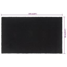 Berkfield Home Durable Door Mat Black 90x150 cm Tufted Coir - thumbnail 7