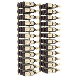 Berkfield Home Wall Mounted Wine Rack for 36 Bottles 2 pcs Gold Iron - thumbnail 3