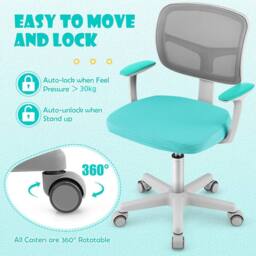 Costway Kids Computer Desk Chair Low-Back Task Study Chairs Children Office Task Chair - thumbnail 4