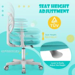 Costway Kids Computer Desk Chair Low-Back Task Study Chairs Children Office Task Chair - thumbnail 5