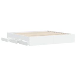 Berkfield Home Bed Frame with Drawers without Mattress White 180x200 cm Super King - thumbnail 5