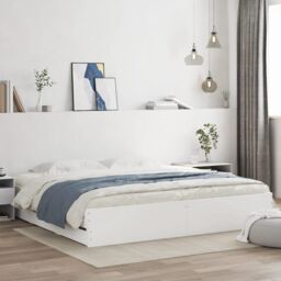 Berkfield Home Bed Frame with Drawers without Mattress White 180x200 cm Super King - thumbnail 1