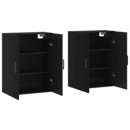 Berkfield Home Wall Mounted Cabinets 2 pcs Black 69.5x34x90 cm - thumbnail 4