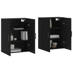 Berkfield Home Wall Mounted Cabinets 2 pcs Black 69.5x34x90 cm - thumbnail 3