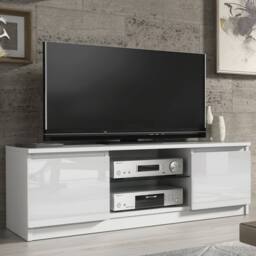 Creative Furniture Aura TV Unit 120cm - White with Gloss Doors