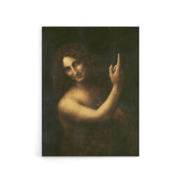 "Artery8 Saint John the Baptist da Vinci Vintage Canvas Wall Art in Black - Size: W18"" x H24""" - thumbnail 1