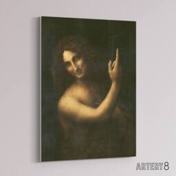 "Artery8 Saint John the Baptist da Vinci Vintage Canvas Wall Art in Black - Size: W18"" x H24""" - thumbnail 2