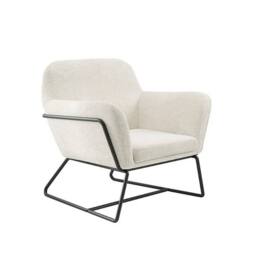 Lemon Pavilion Furniture Charles Armchair - L66 x W75.5 x H76.5 cm - Ivory/Black Matte in White - Size: 1 Pack - thumbnail 2