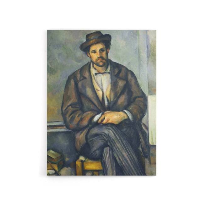 "Artery8 Seated Peasant Portrait Painting Cezanne Canvas Wall Art Print - Size: W18"" x H24""" - image 1
