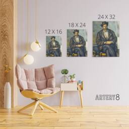 "Artery8 Seated Peasant Portrait Painting Cezanne Canvas Wall Art Print - Size: W18"" x H24""" - thumbnail 4
