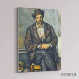 "Artery8 Seated Peasant Portrait Painting Cezanne Canvas Wall Art Print - Size: W18"" x H24""" - thumbnail 2