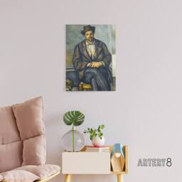 "Artery8 Seated Peasant Portrait Painting Cezanne Canvas Wall Art Print - Size: W18"" x H24""" - thumbnail 3