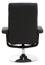 Orsina Functional Grey Leather Effect Recliner, Comfortable Retro Recliner For Livingroom, Modern Swivel Recliner in Black - thumbnail 4