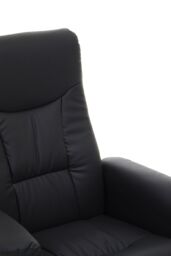 Orsina Functional Grey Leather Effect Recliner, Comfortable Retro Recliner For Livingroom, Modern Swivel Recliner in Black - thumbnail 6