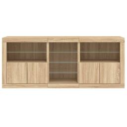 Berkfield Home Sideboard with LED Lights Sonoma Oak 181.5x37x67 cm in Light Brown - thumbnail 6