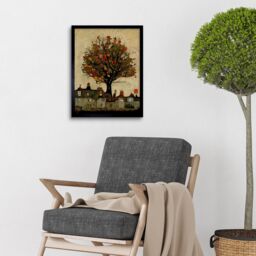"Artery8 Wall Art Print Giant Untidy Quirky Street Tree Art Framed in Black - Size: W12"" x H16""" - thumbnail 2