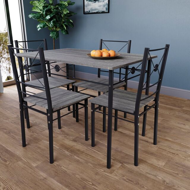 Home Discount Vida Designs Roslyn 4 Seater Dining Set Kitchen Dining Set in Dark Grey - image 1