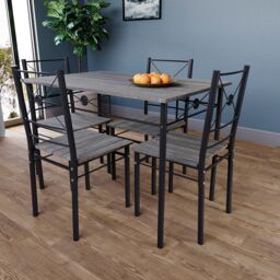 Home Discount Vida Designs Roslyn 4 Seater Dining Set Kitchen Dining Set in Dark Grey