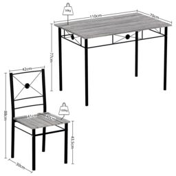 Home Discount Vida Designs Roslyn 4 Seater Dining Set Kitchen Dining Set in Dark Grey - thumbnail 2