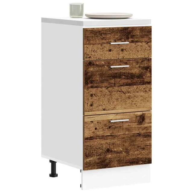 Berkfield Home Bottom Cabinet Old Wood 40x46x81.5 cm Engineered Wood in Brown - image 1