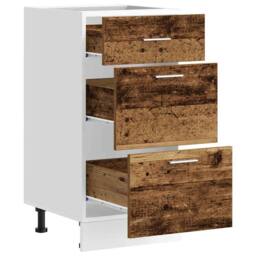 Berkfield Home Bottom Cabinet Old Wood 40x46x81.5 cm Engineered Wood in Brown - thumbnail 5