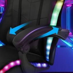 SPETLEK Gaming Chair Racing Computer Chair with Light PU in Black - Size: 0.6m2 - thumbnail 4