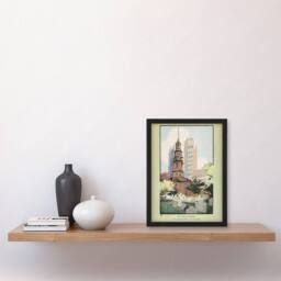 Artery8 Rachael R Elmer St Paul's Chapel & Cemetery Framed Art Picture Print in Green - Size: A3 - thumbnail 2