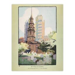 Artery8 Rachael R Elmer St Paul's Chapel & Cemetery Framed Art Picture Print in Green - Size: A3 - thumbnail 3