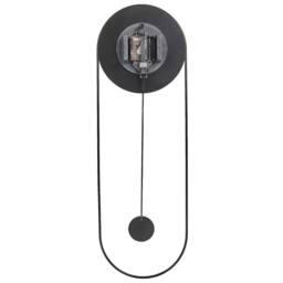 Wyld and Coco Oval Wall Clock Black Painted Steel Pendulum 20 x 62 cm - thumbnail 4