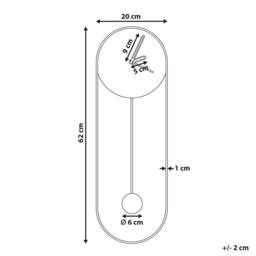 Wyld and Coco Oval Wall Clock Black Painted Steel Pendulum 20 x 62 cm - thumbnail 3