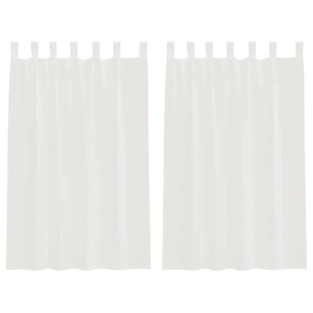 Berkfield Home Voile Curtains with Loops 2 pcs White 140x175 cm - image 1