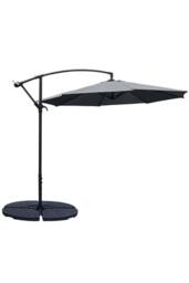 Garden Sanctuary Garden 3m Banana Parasol Large Cantileverwith Cross & Fillable Base in Dark Grey - thumbnail 3