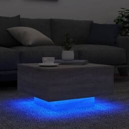 Berkfield Home Coffee Table with LED Lights Grey Sonoma 55x55x31 cm - Size: 55 x 55 x 31 cm - thumbnail 4